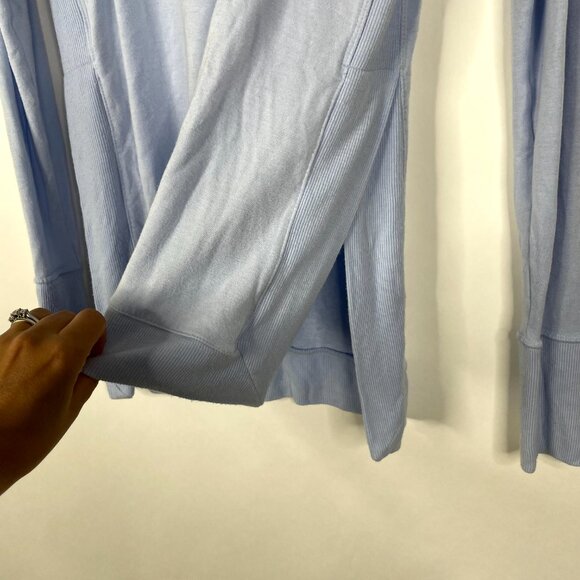 Athleta Studio Side Slit CYA Long Sleeve Sweatshirt Pure Blue XS #1186 - Picture 9 of 15